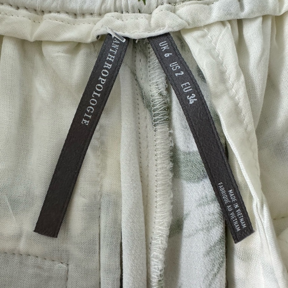 Anthropologie Floral Pull-On Silk Pants - Picture 11 of 12